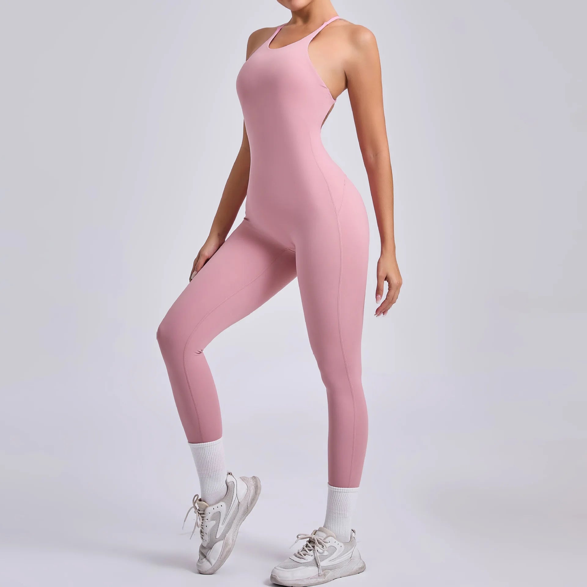 2025 New Sexy Back Cross Straps Beauty Back Peach Hip Tight One-piece Gym Workout Yoga Suit Women Sports Fitness Rompers Gym
