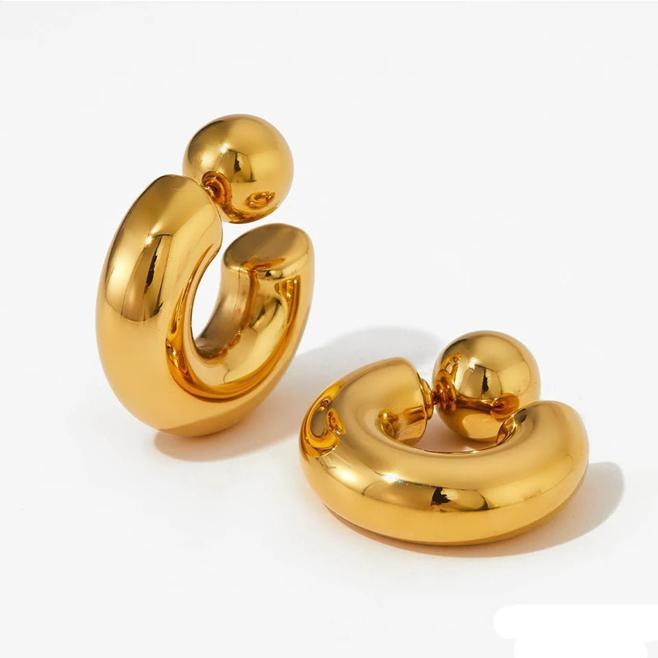 Chunky Orb Hoop Earrings