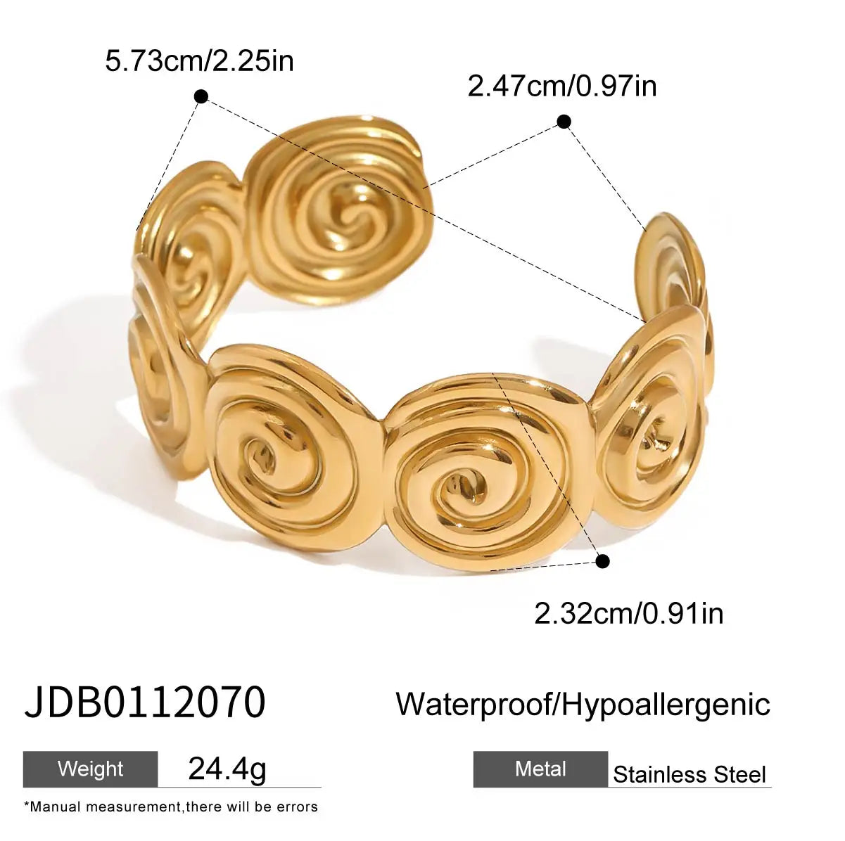 Abstract Spiral Cuff Bracelet