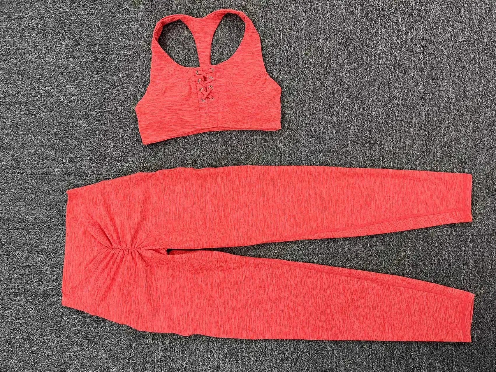 2 Pieces Gym Sports Suit Fitness Suit with Pocket Yoga Training Clothes Yoga Set Sexy Sports Leggings Set Women's Push Up Suit