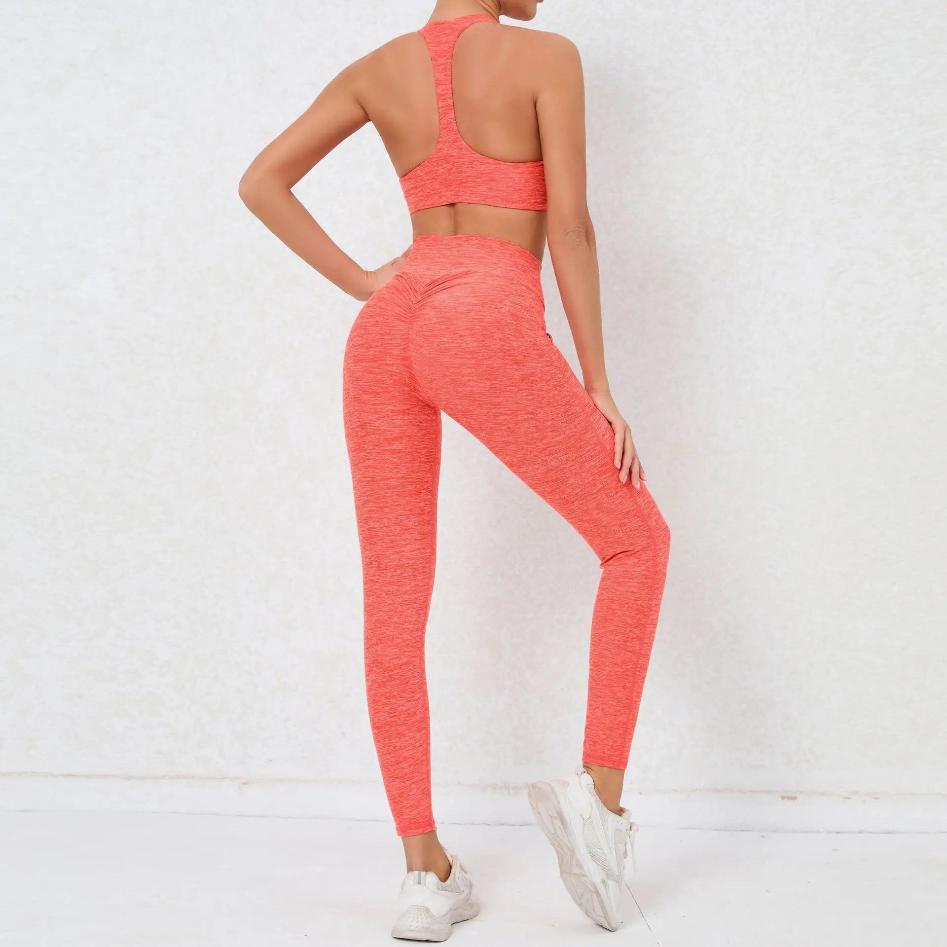 2 Pieces Gym Sports Suit Fitness Suit with Pocket Yoga Training Clothes Yoga Set Sexy Sports Leggings Set Women's Push Up Suit