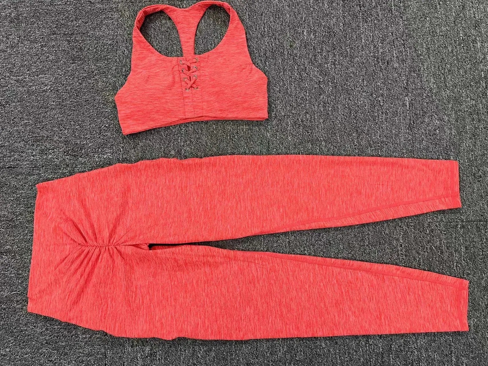 2 Pieces Gym Sports Suit Fitness Suit with Pocket Yoga Training Clothes Yoga Set Sexy Sports Leggings Set Women's Push Up Suit