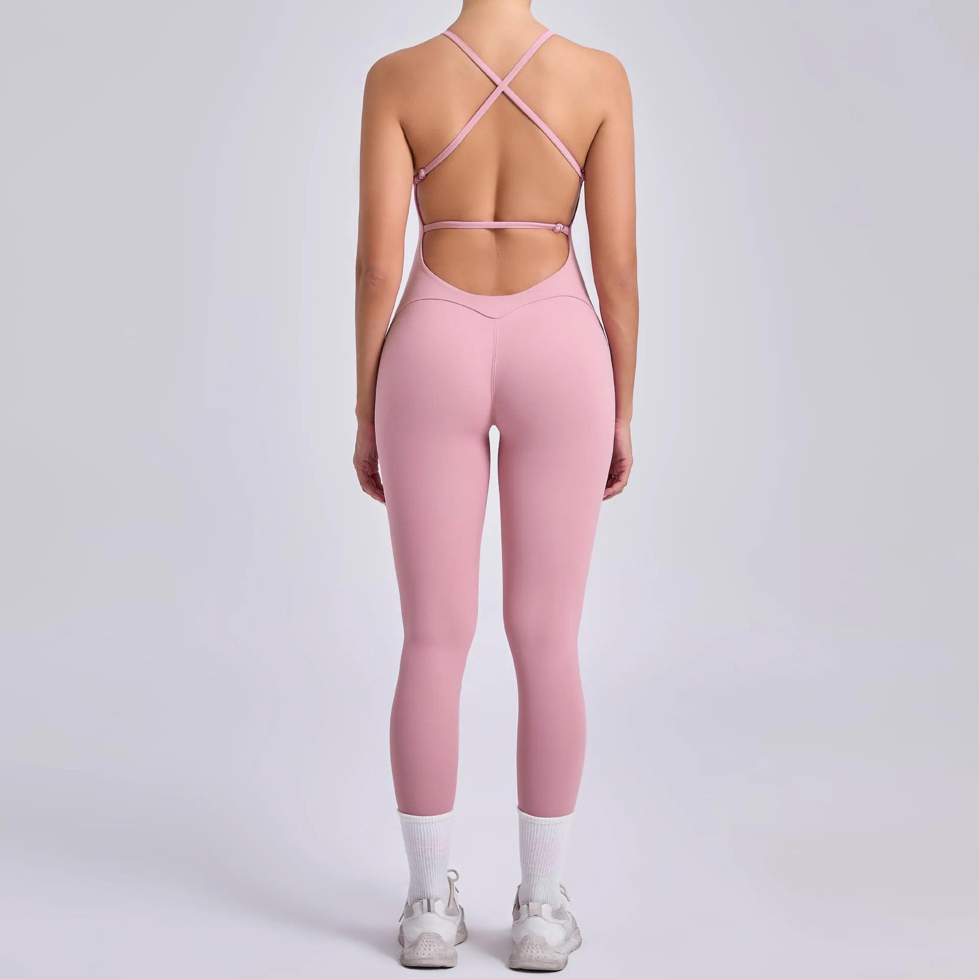 2025 New Sexy Back Cross Straps Beauty Back Peach Hip Tight One-piece Gym Workout Yoga Suit Women Sports Fitness Rompers Gym