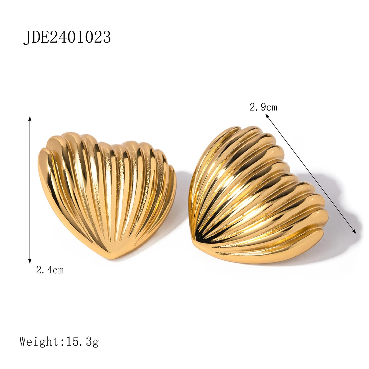 Vintage Shell Fan Stud Earrings