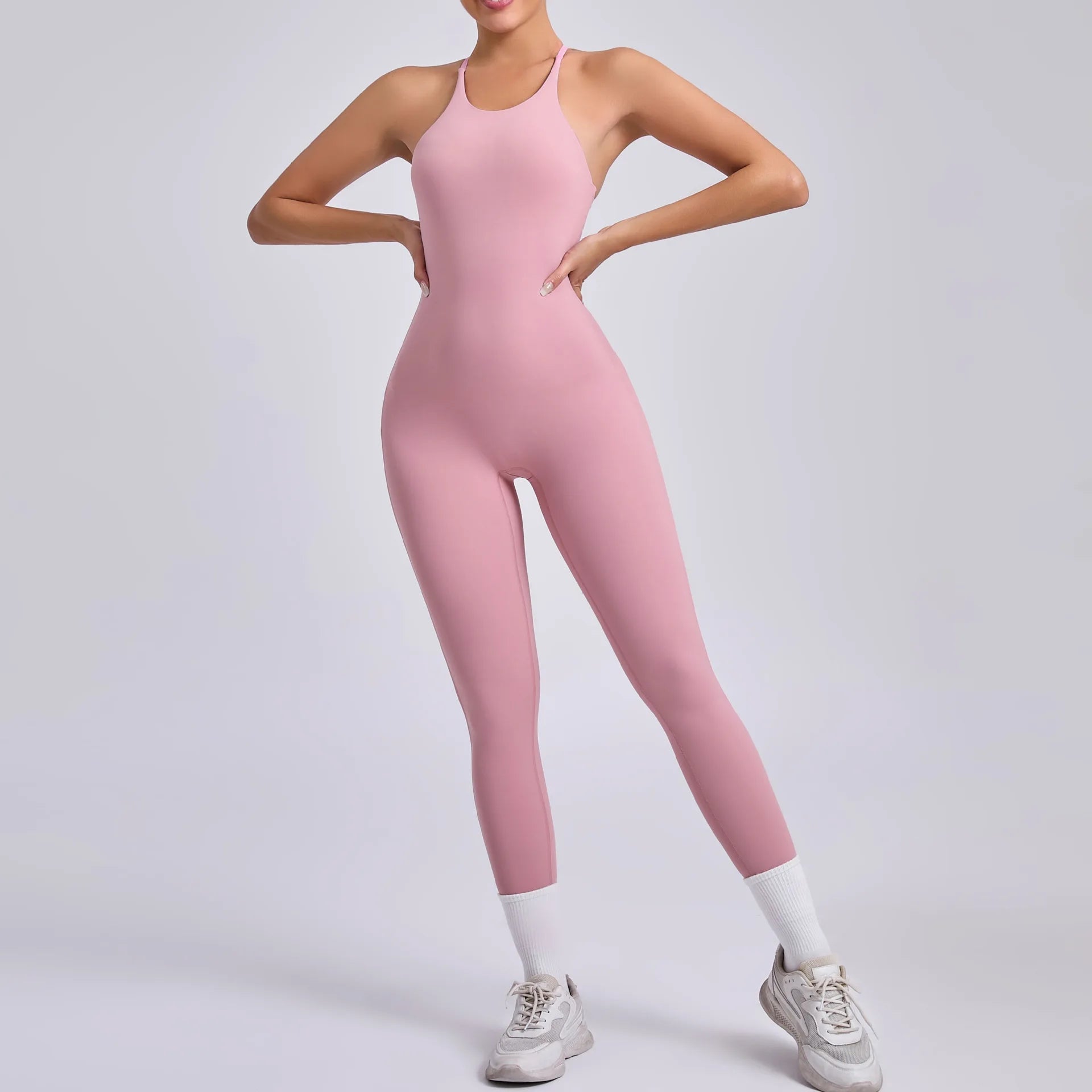 2025 New Sexy Back Cross Straps Beauty Back Peach Hip Tight One-piece Gym Workout Yoga Suit Women Sports Fitness Rompers Gym