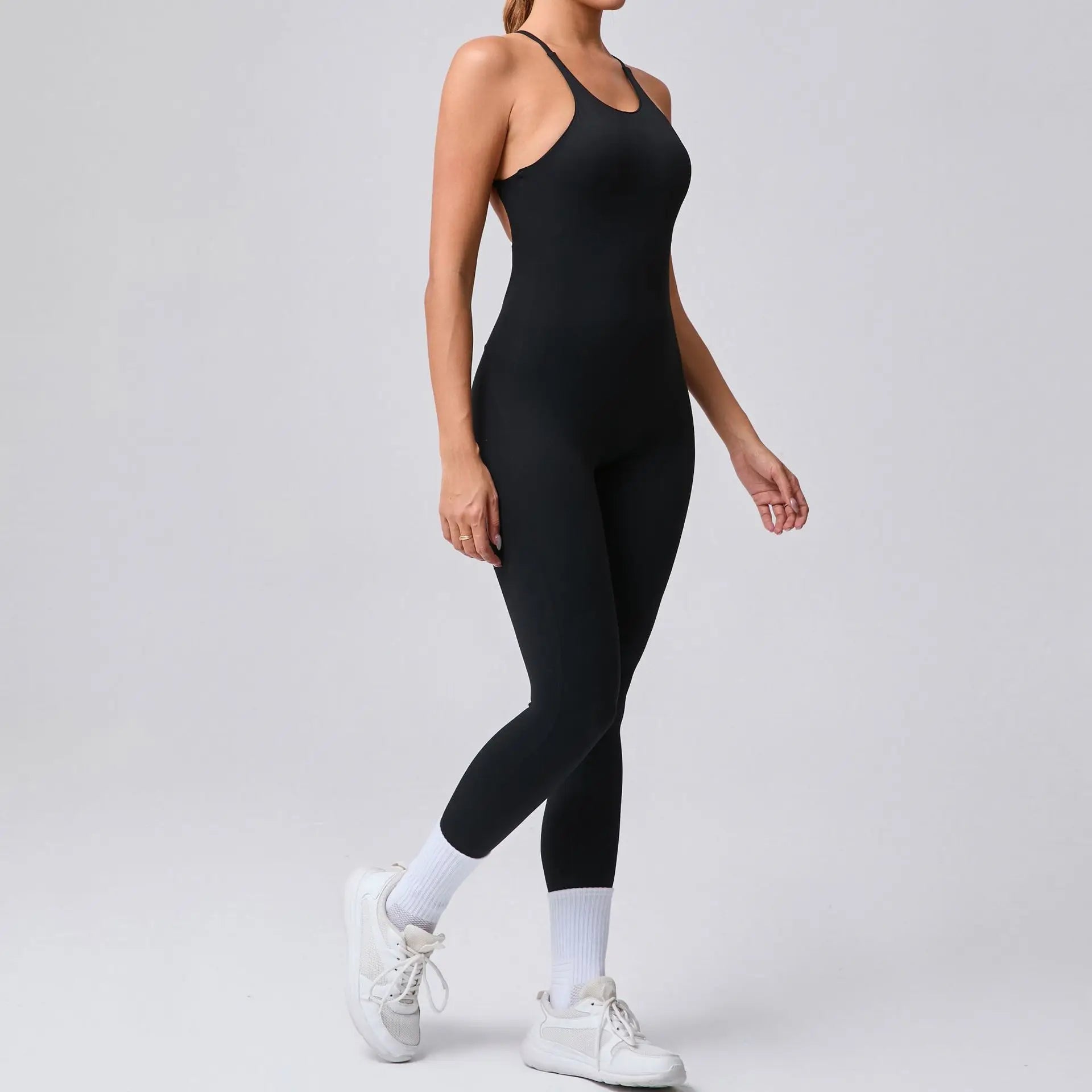 2025 New Sexy Back Cross Straps Beauty Back Peach Hip Tight One-piece Gym Workout Yoga Suit Women Sports Fitness Rompers Gym
