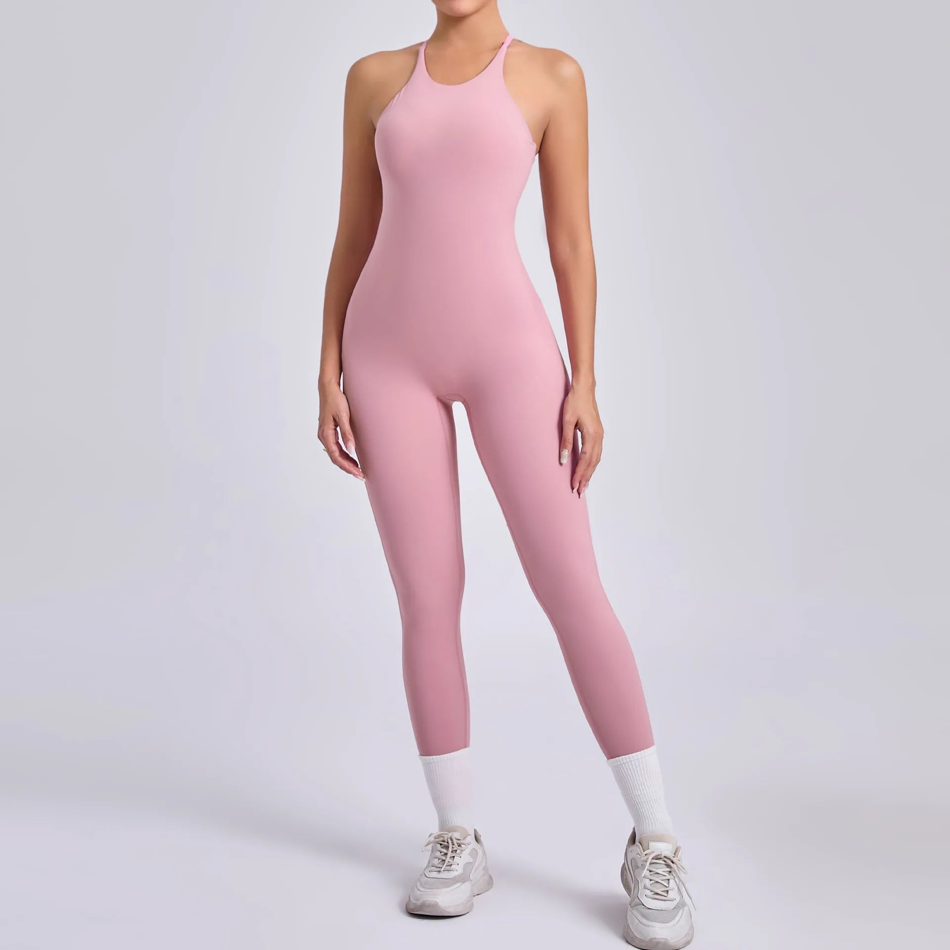 2025 New Sexy Back Cross Straps Beauty Back Peach Hip Tight One-piece Gym Workout Yoga Suit Women Sports Fitness Rompers Gym