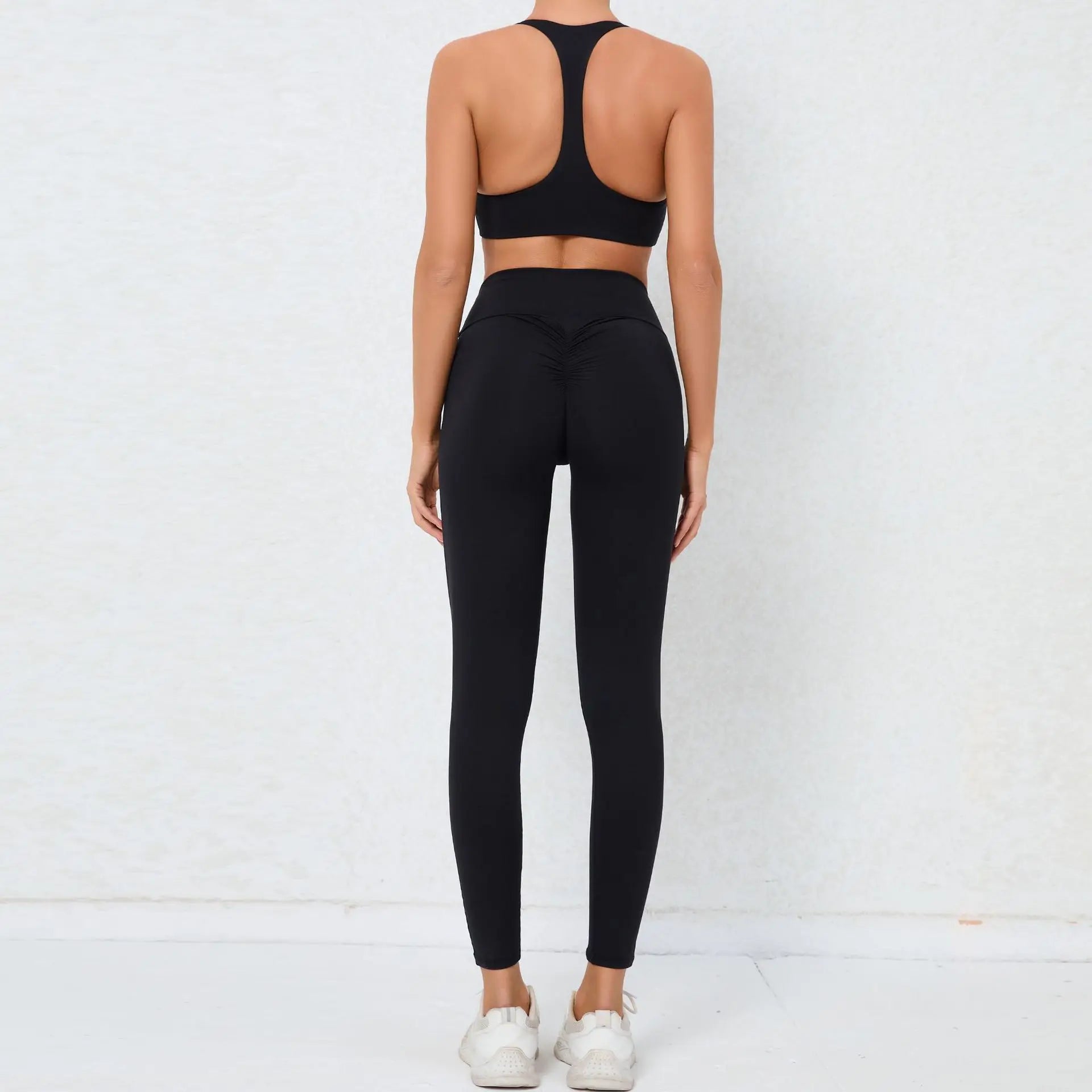 2 Pieces Gym Sports Suit Fitness Suit with Pocket Yoga Training Clothes Yoga Set Sexy Sports Leggings Set Women's Push Up Suit