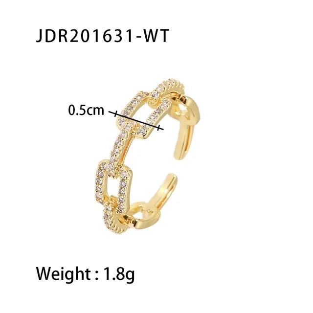 Crystal Link Band Ring