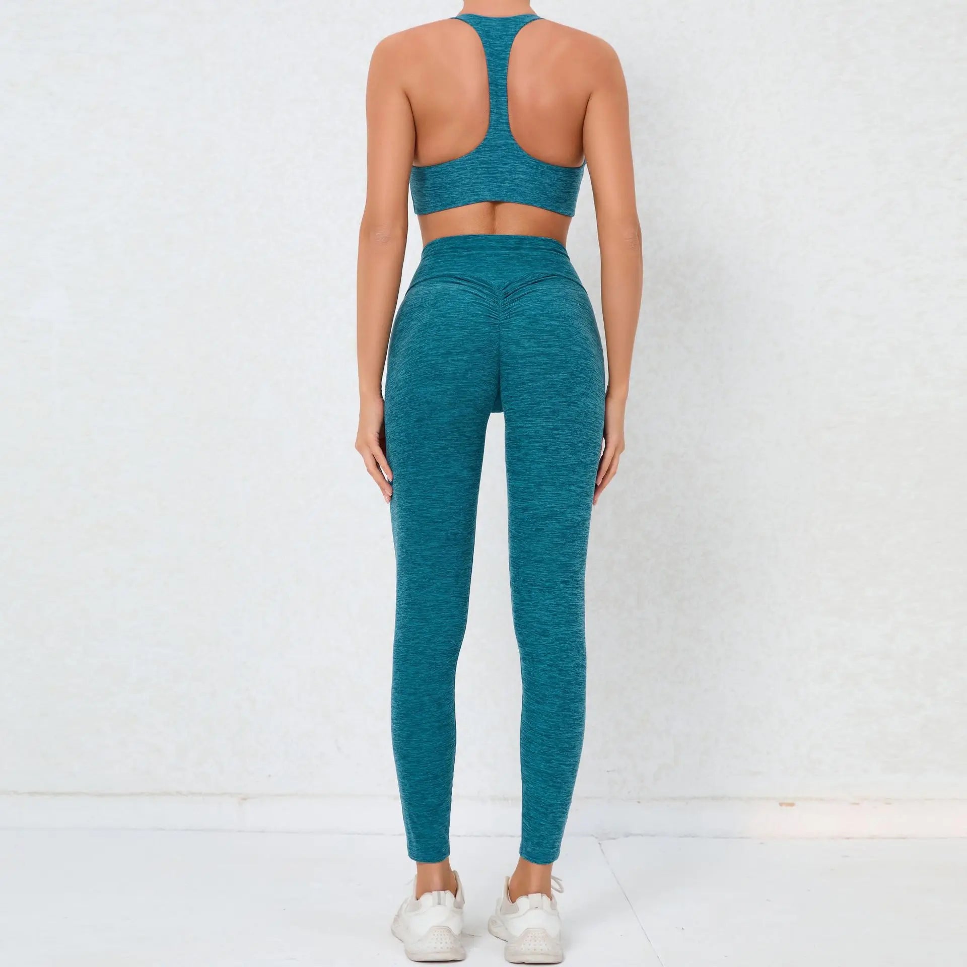2 Pieces Gym Sports Suit Fitness Suit with Pocket Yoga Training Clothes Yoga Set Sexy Sports Leggings Set Women's Push Up Suit
