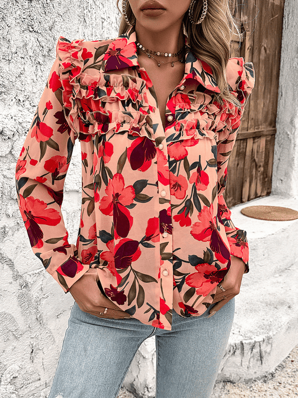 Aries Floral Button Up Blouse