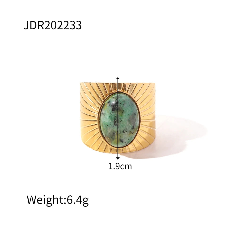 Boho Gemstone Statement Ring Set