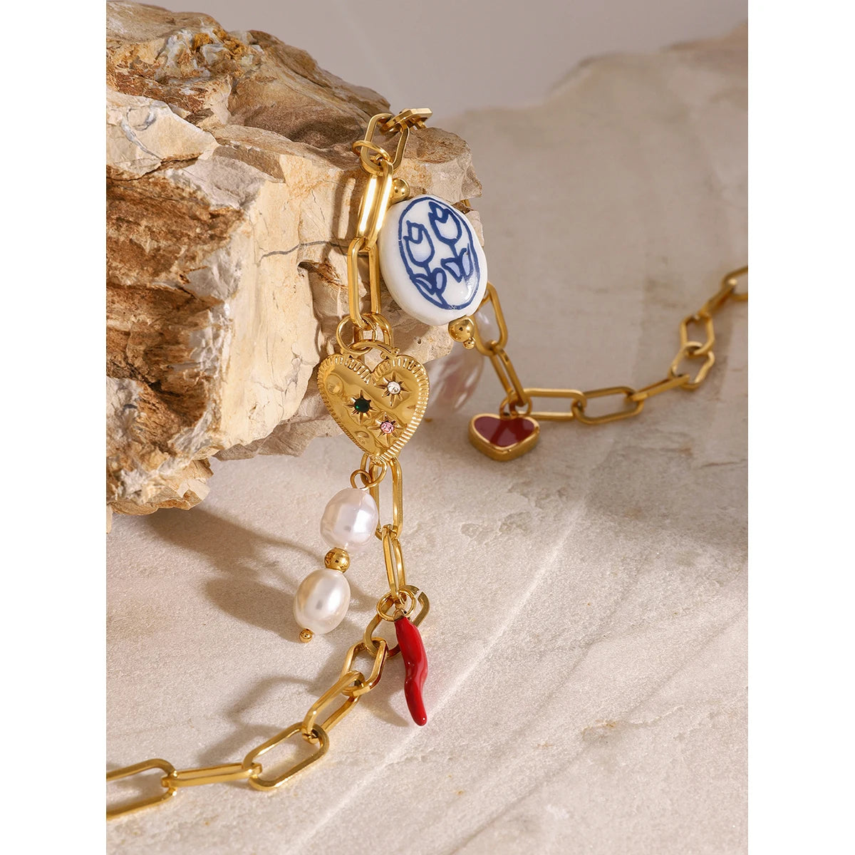 Charm Link Statement Necklace