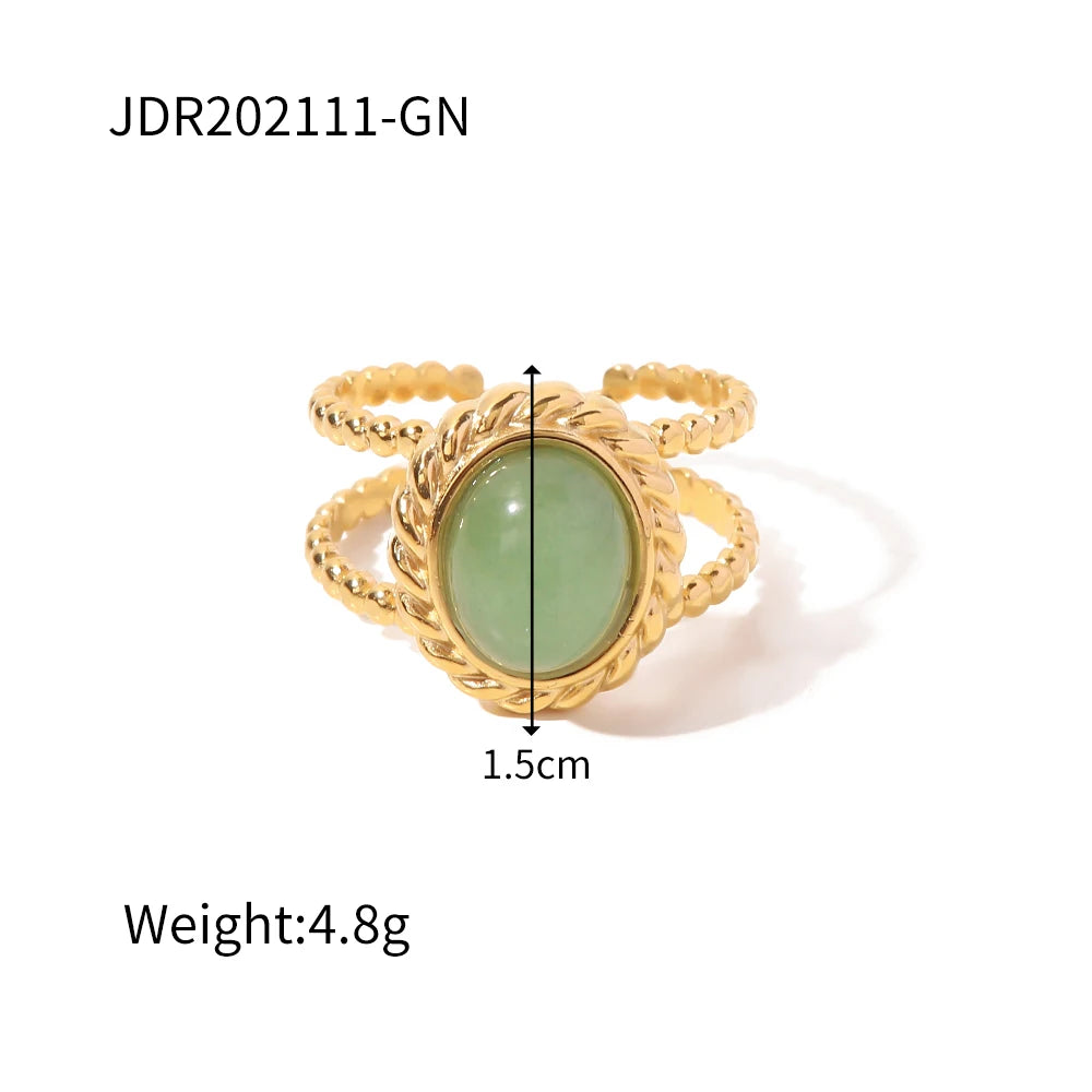 Boho Gemstone Statement Ring Set
