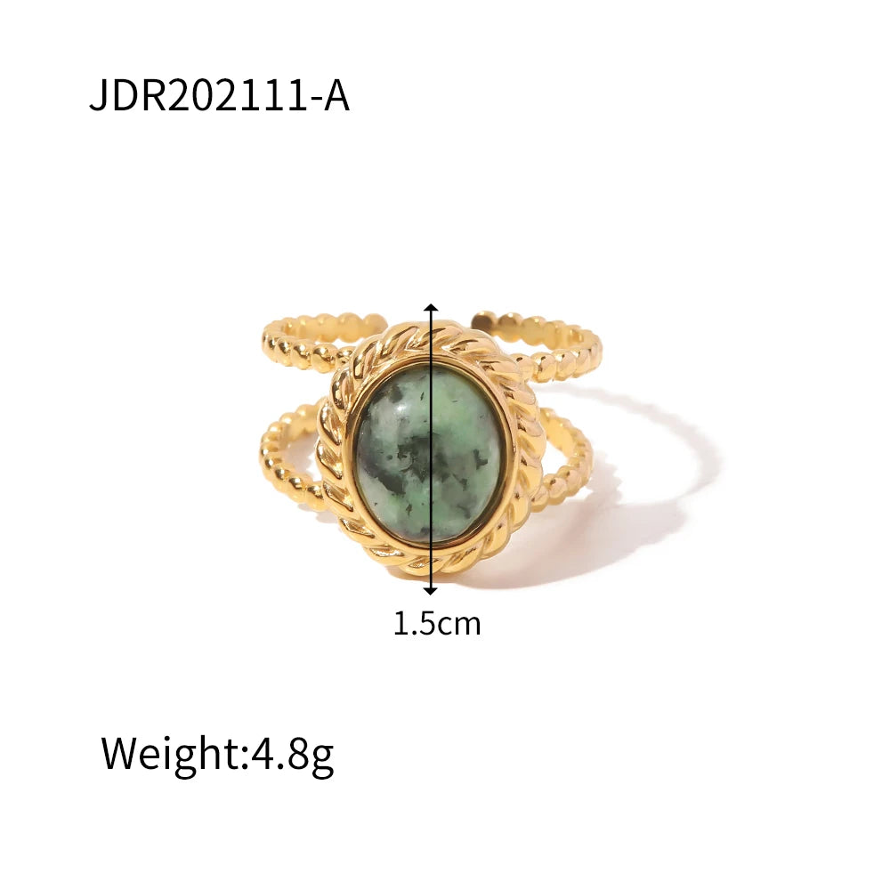 Boho Gemstone Statement Ring Set