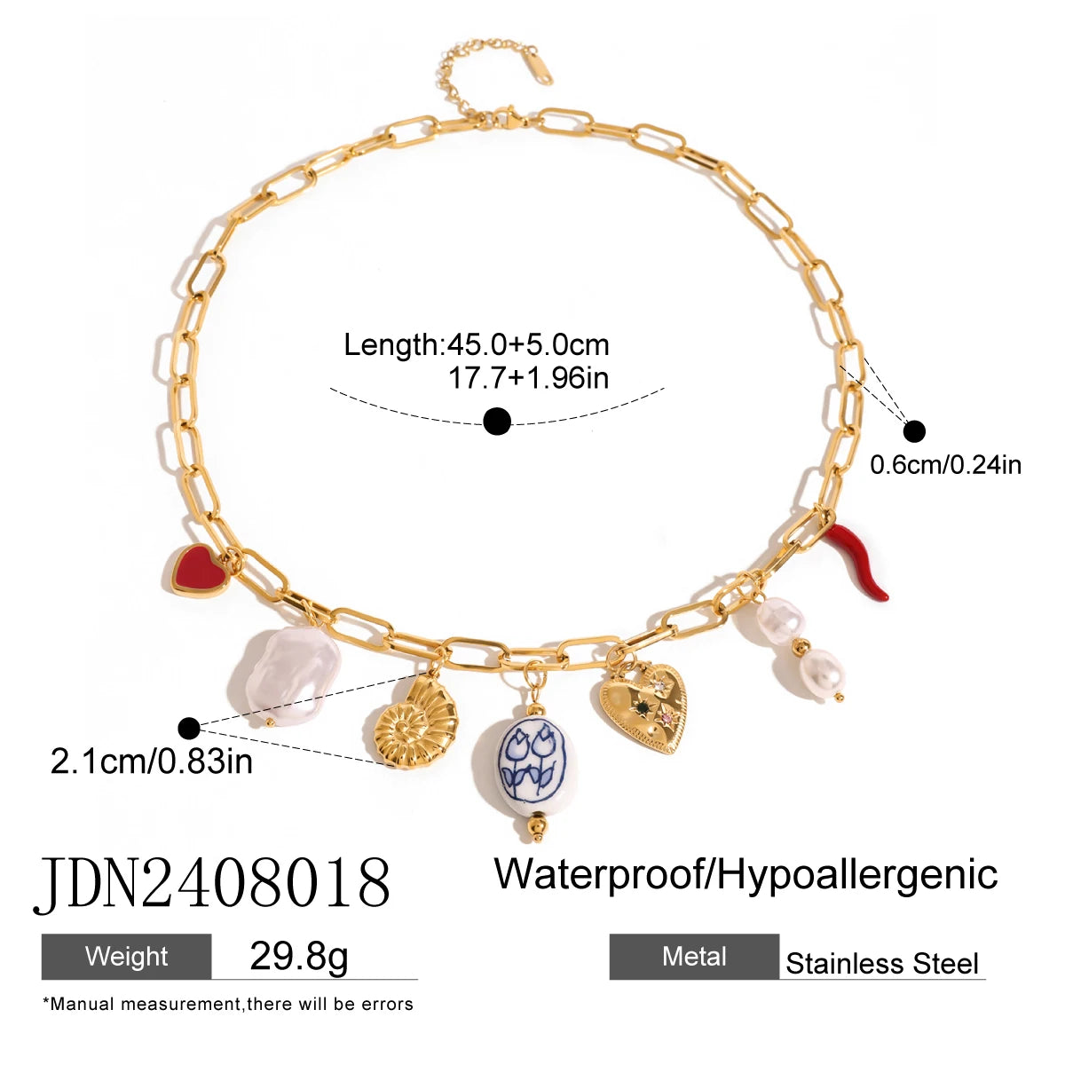 Charm Link Statement Necklace