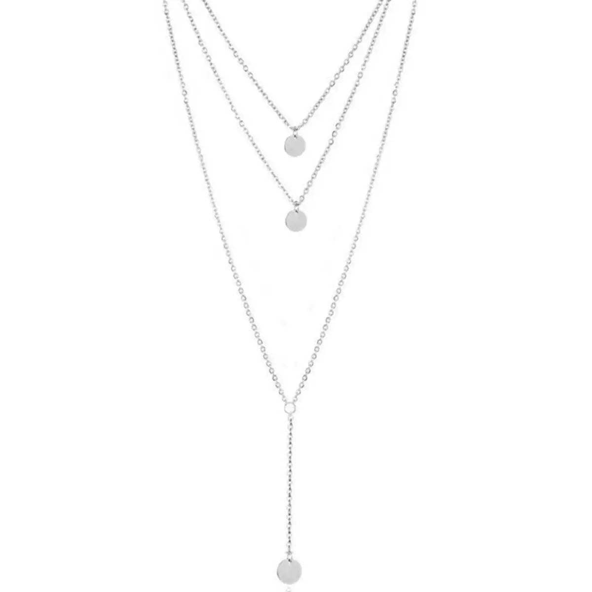 Layered Disc Pendant Necklace