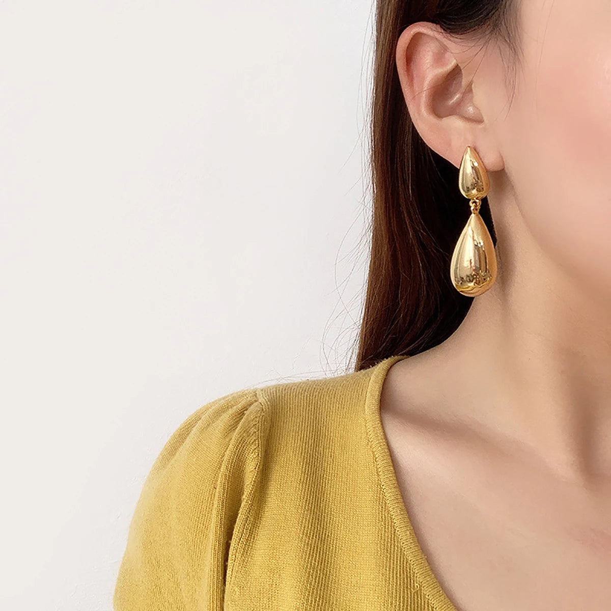 Liquid Teardrop Double Drop Earrings