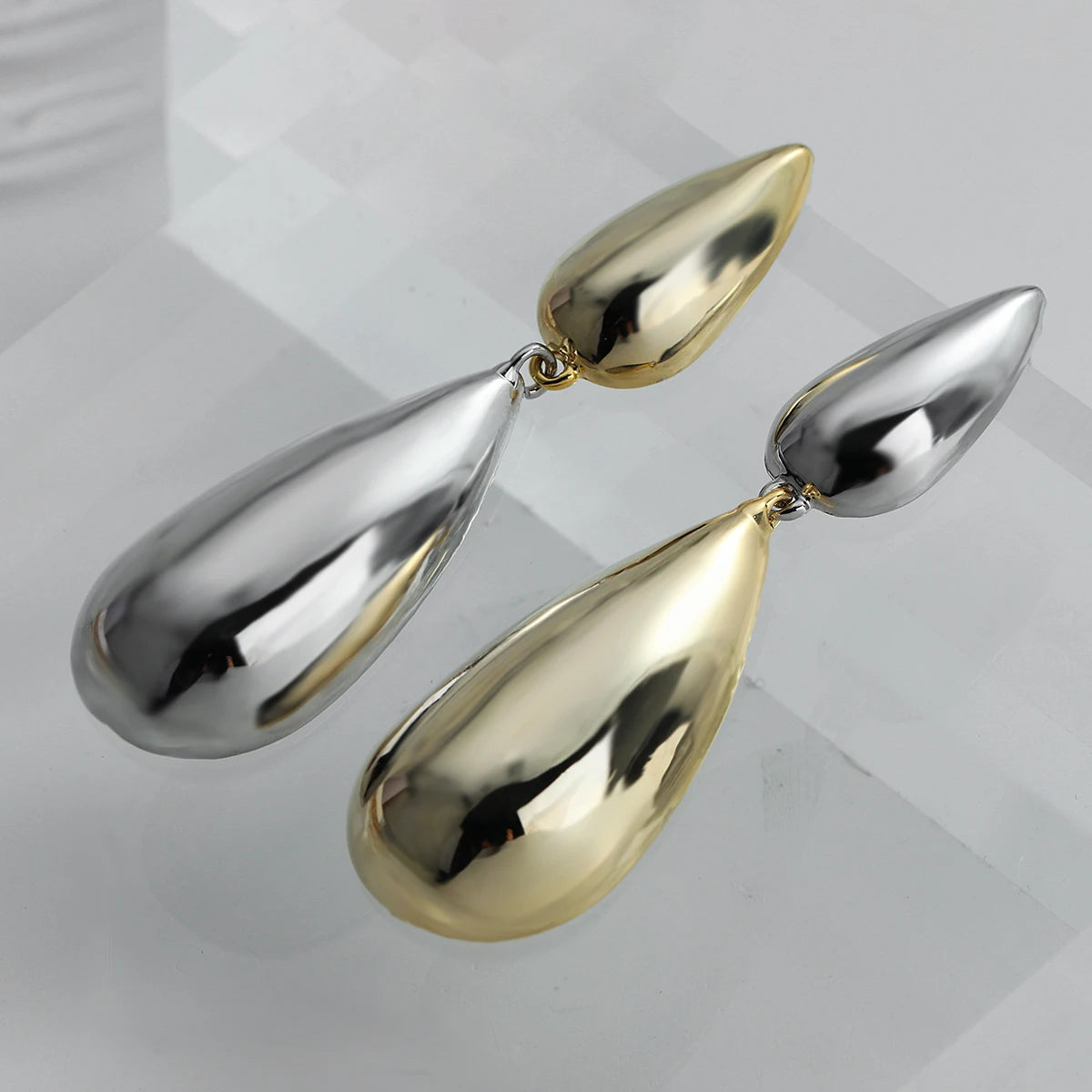 Liquid Teardrop Double Drop Earrings