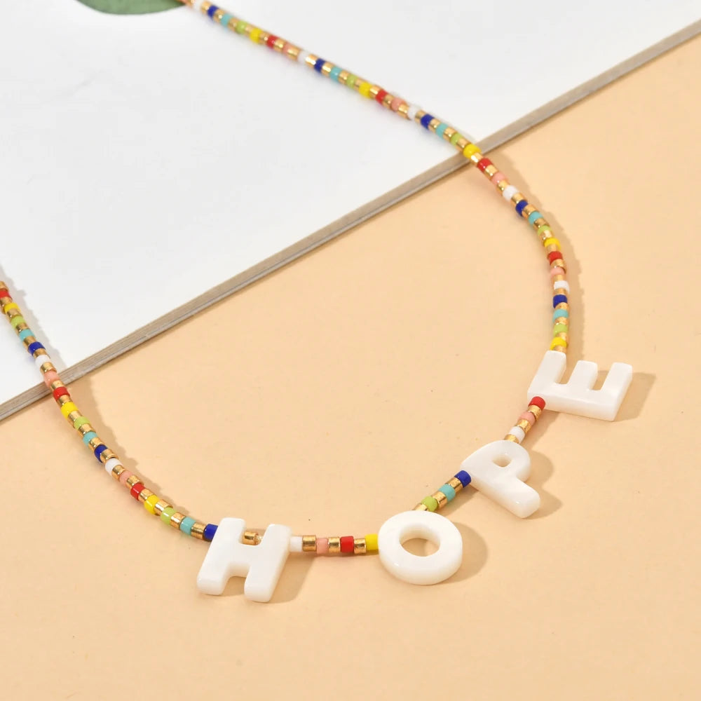 Custom Beaded Letter Necklace