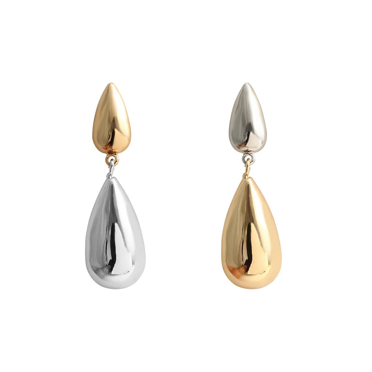 Liquid Teardrop Double Drop Earrings