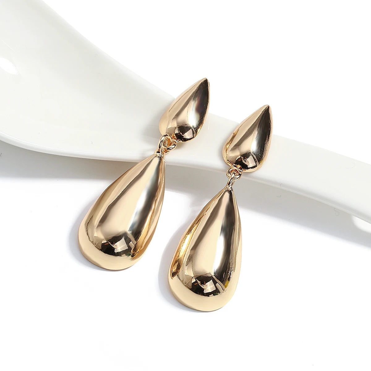 Liquid Teardrop Double Drop Earrings