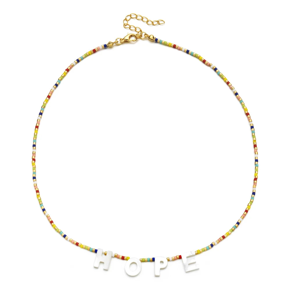 Custom Beaded Letter Necklace