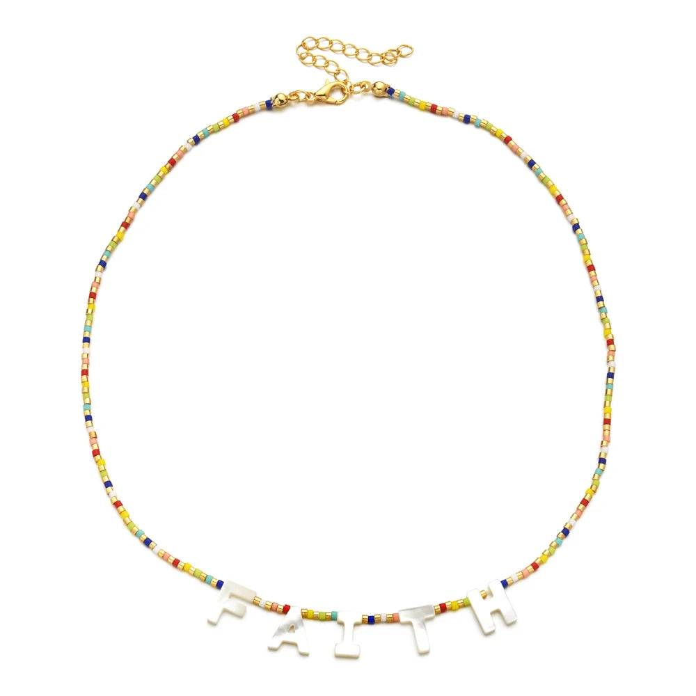 Custom Beaded Letter Necklace
