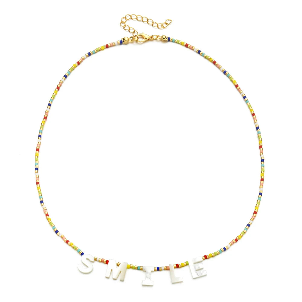 Custom Beaded Letter Necklace