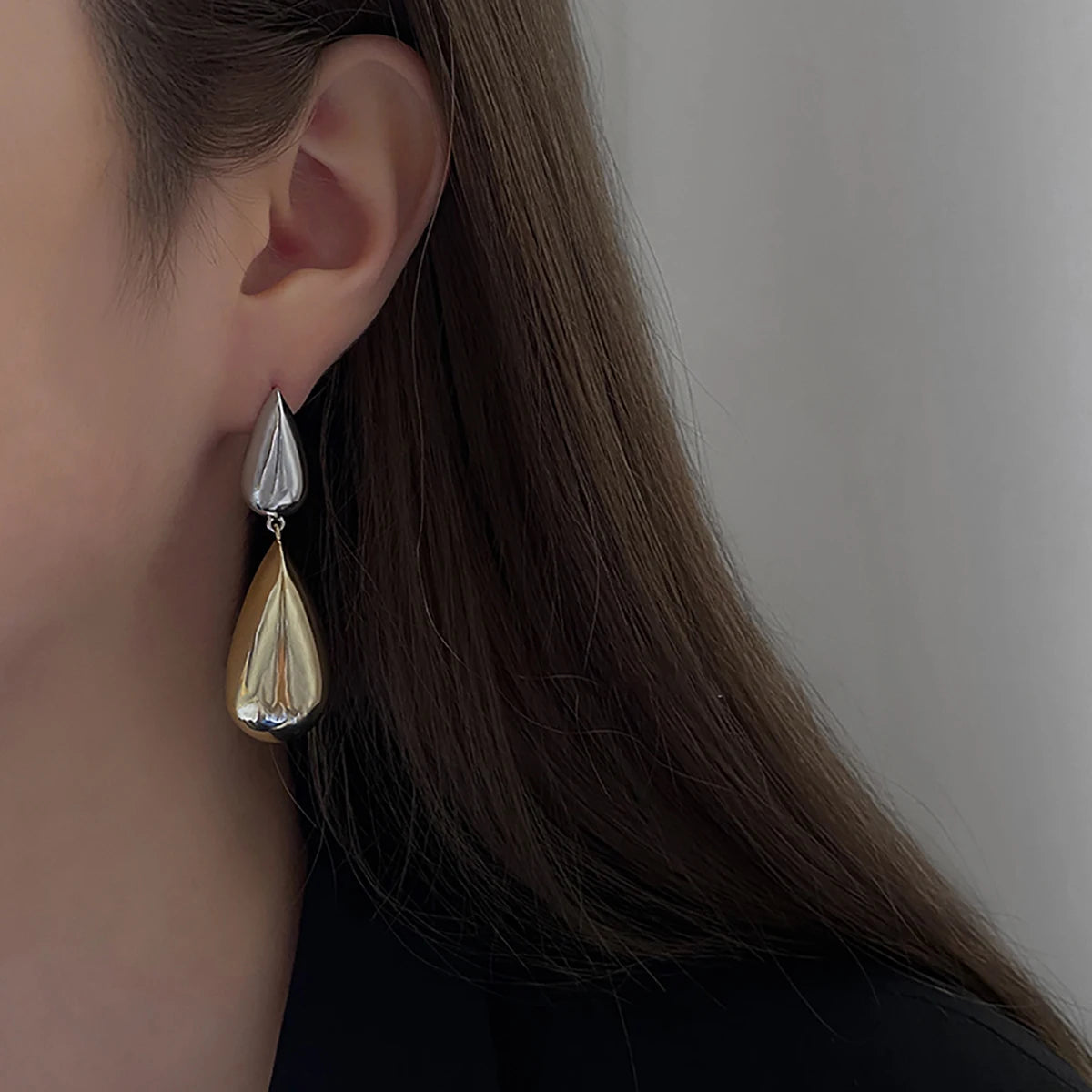 Liquid Teardrop Double Drop Earrings