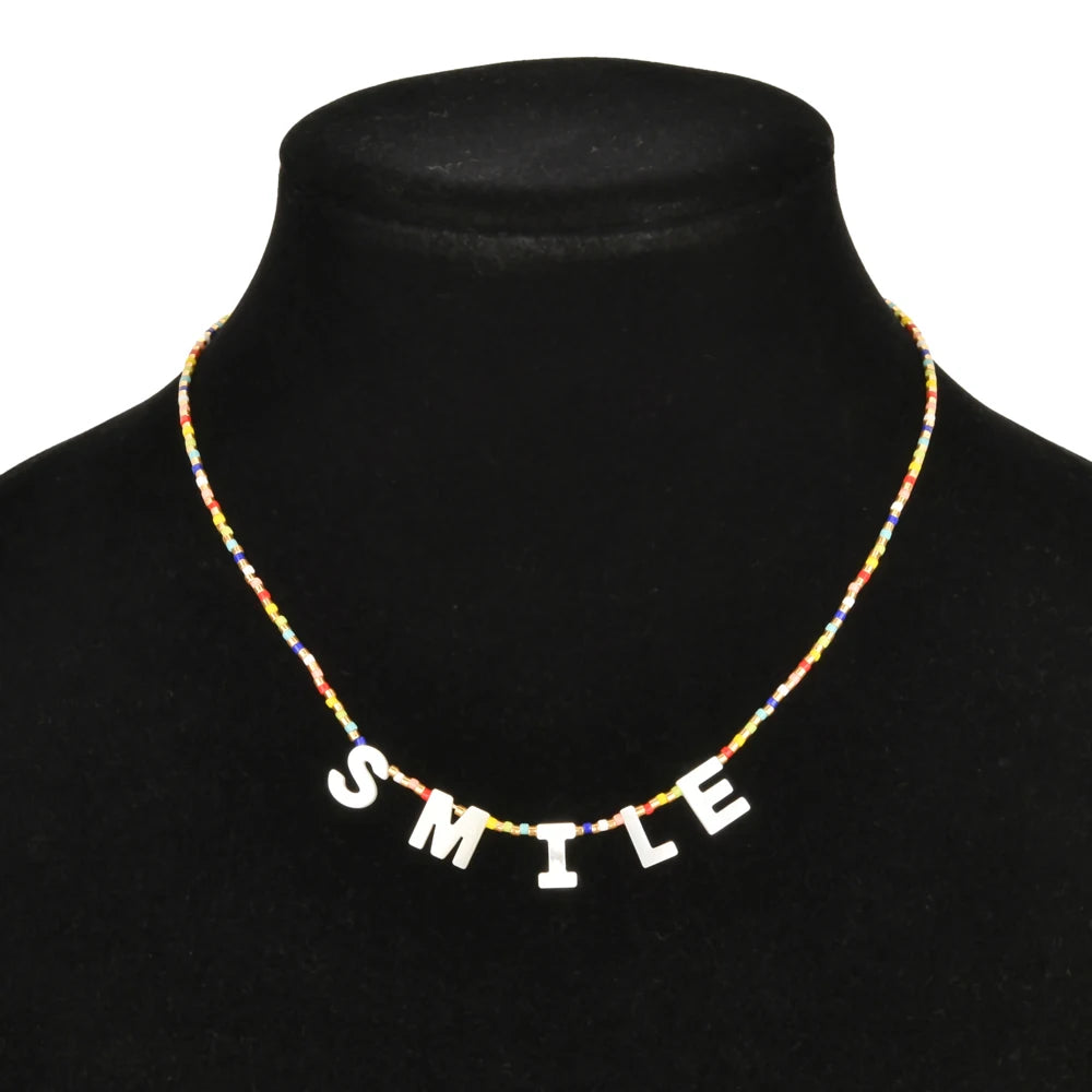 Custom Beaded Letter Necklace