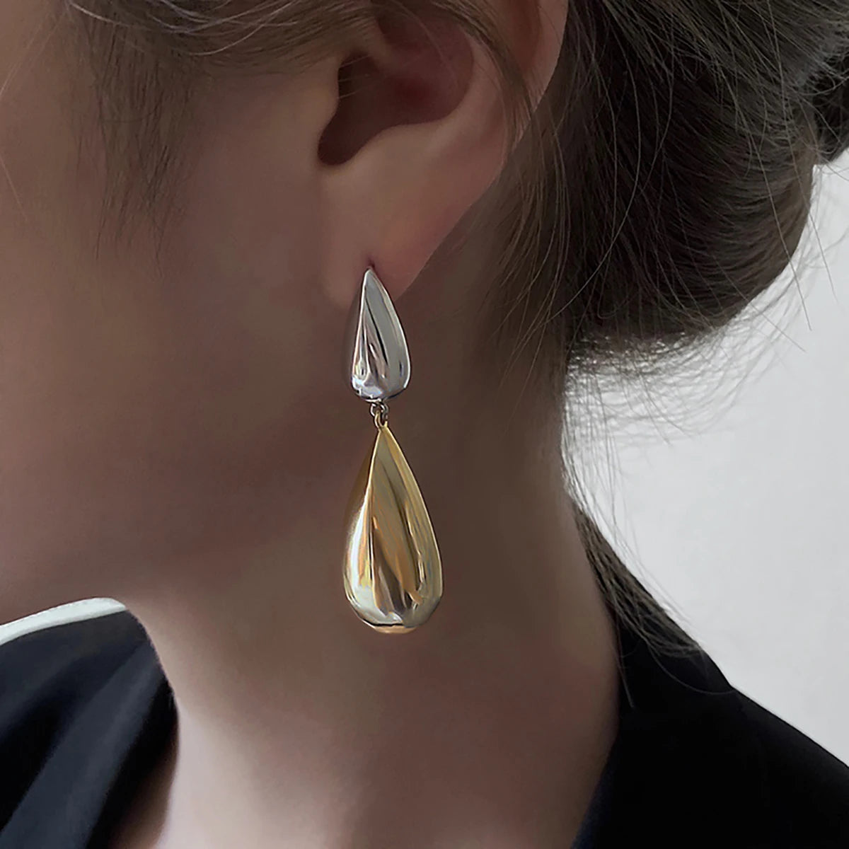 Liquid Teardrop Double Drop Earrings