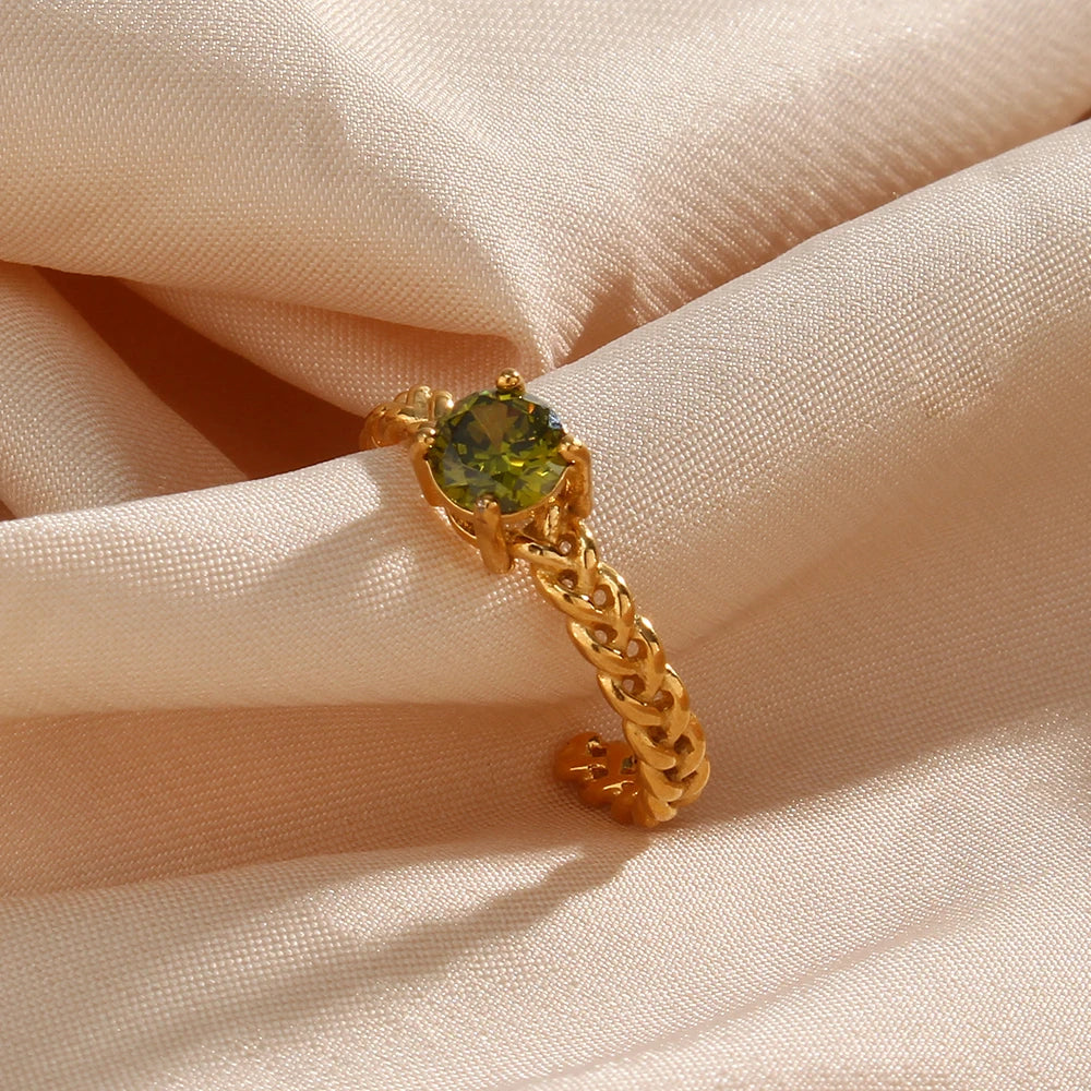 Rope Chain Solitaire Stackable Ring