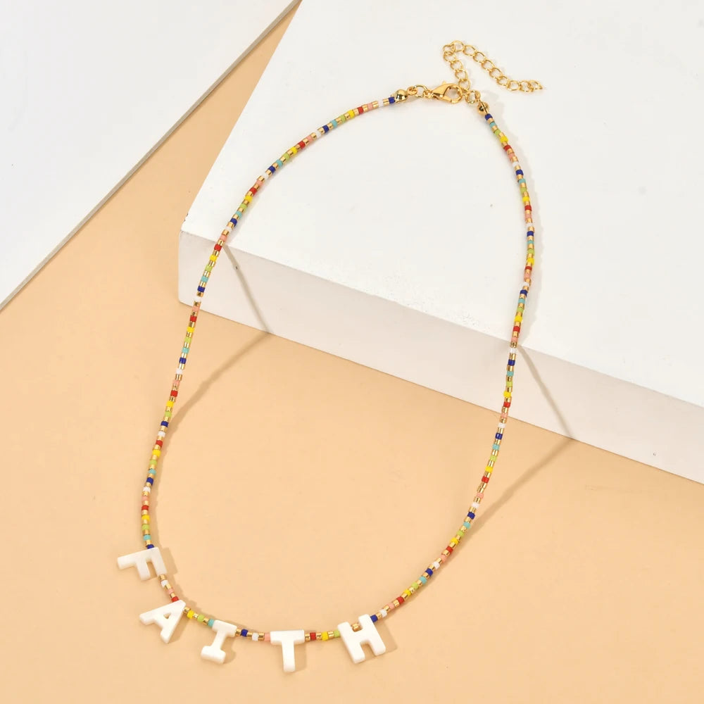 Custom Beaded Letter Necklace