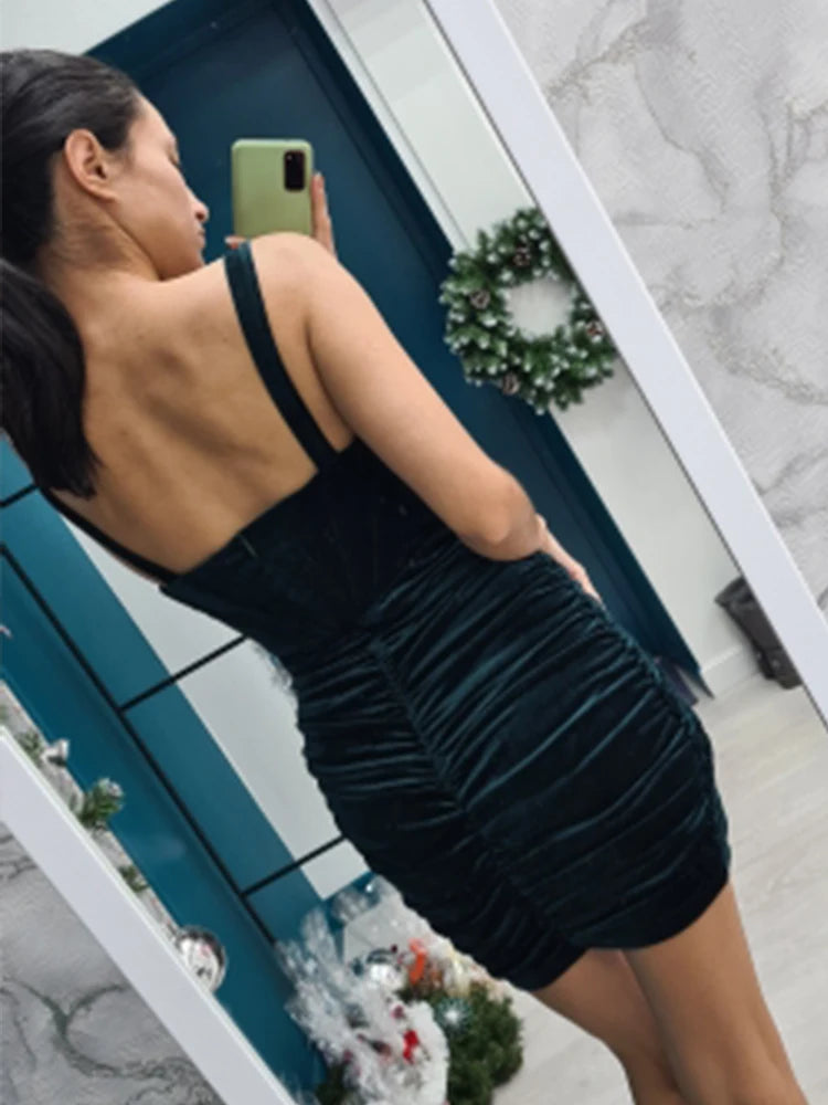 Velora Luxe Velvet Corset Mini Dress