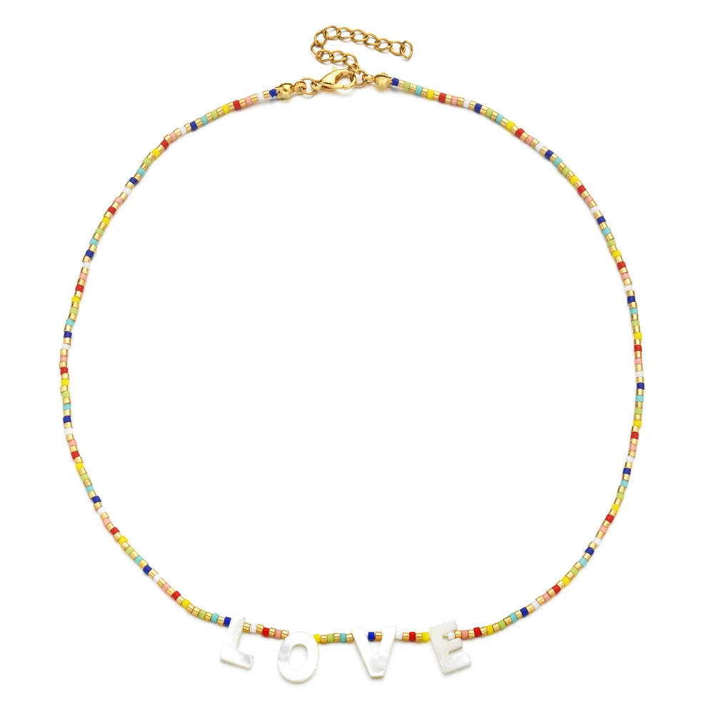 Custom Beaded Letter Necklace