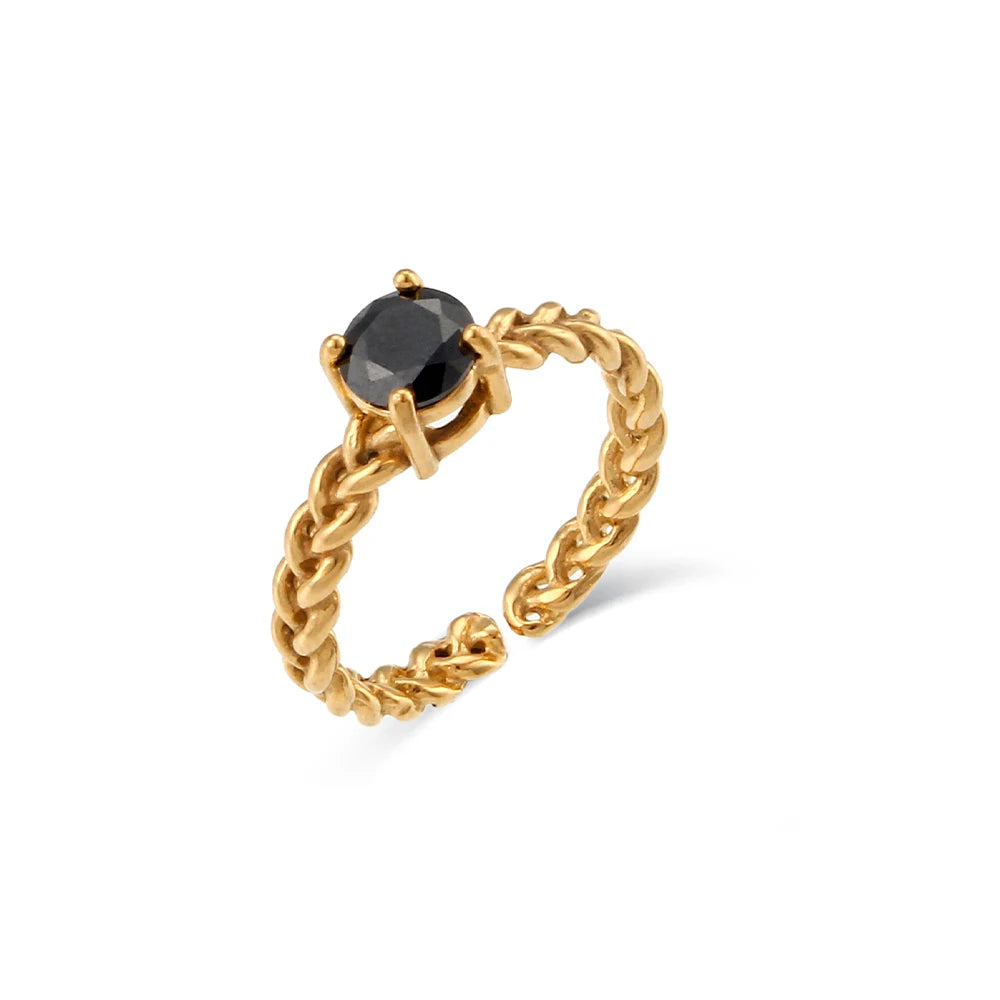 Rope Chain Solitaire Stackable Ring