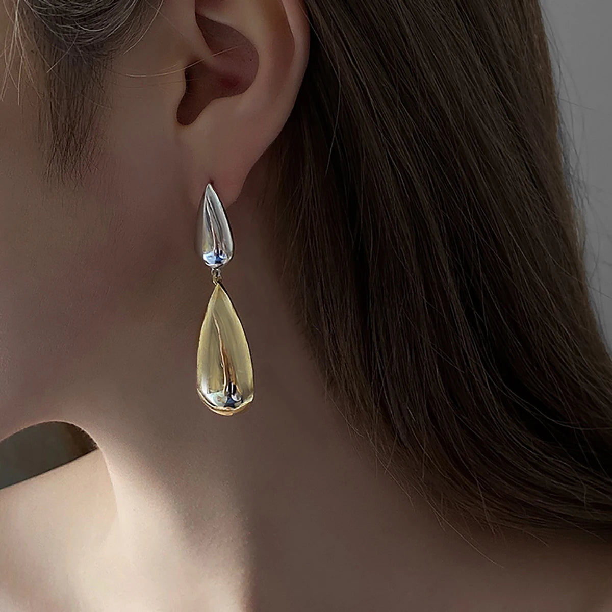 Liquid Teardrop Double Drop Earrings