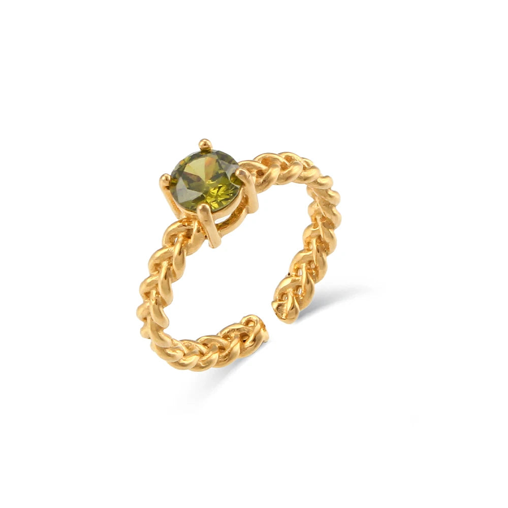 Rope Chain Solitaire Stackable Ring