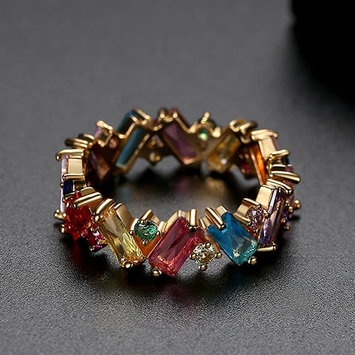 Geometric Crystal Eternity Ring
