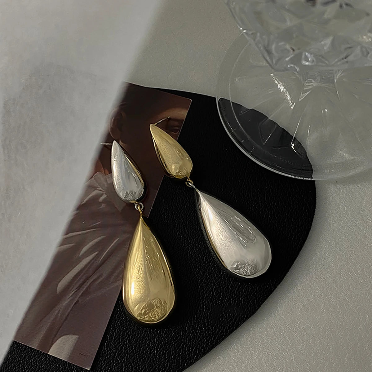 Liquid Teardrop Double Drop Earrings