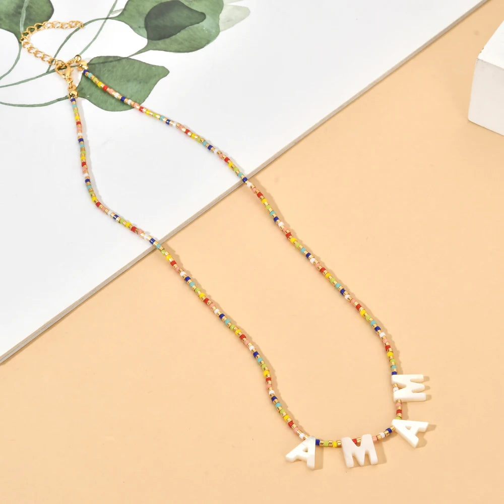 Custom Beaded Letter Necklace