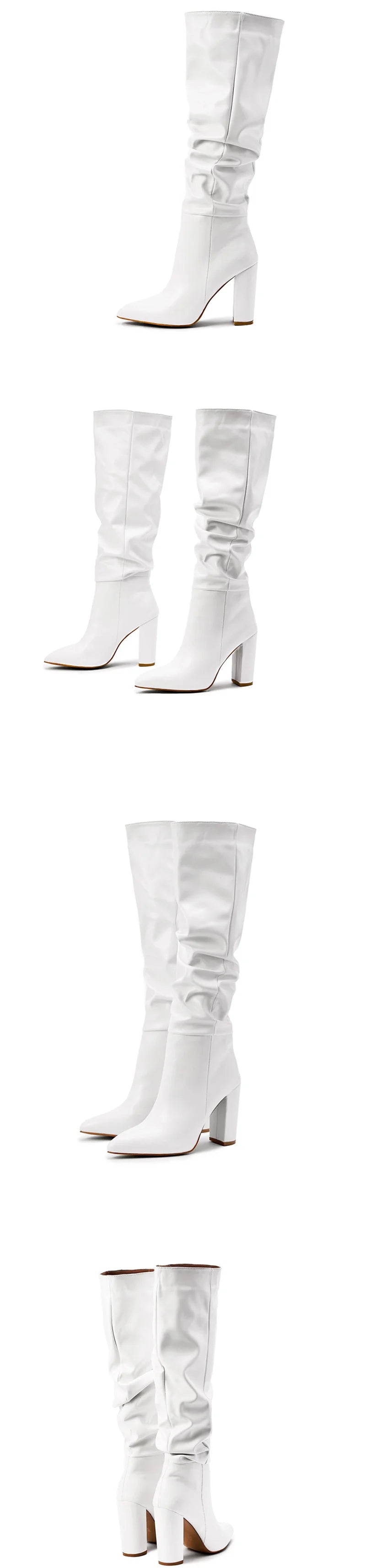 Sleek Black Slouch High-Heel Boots