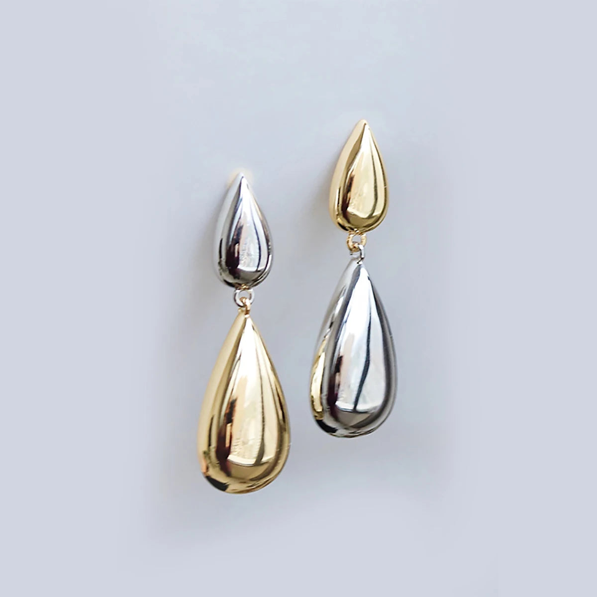 Liquid Teardrop Double Drop Earrings