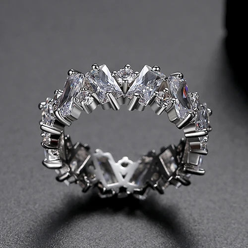 Geometric Crystal Eternity Ring