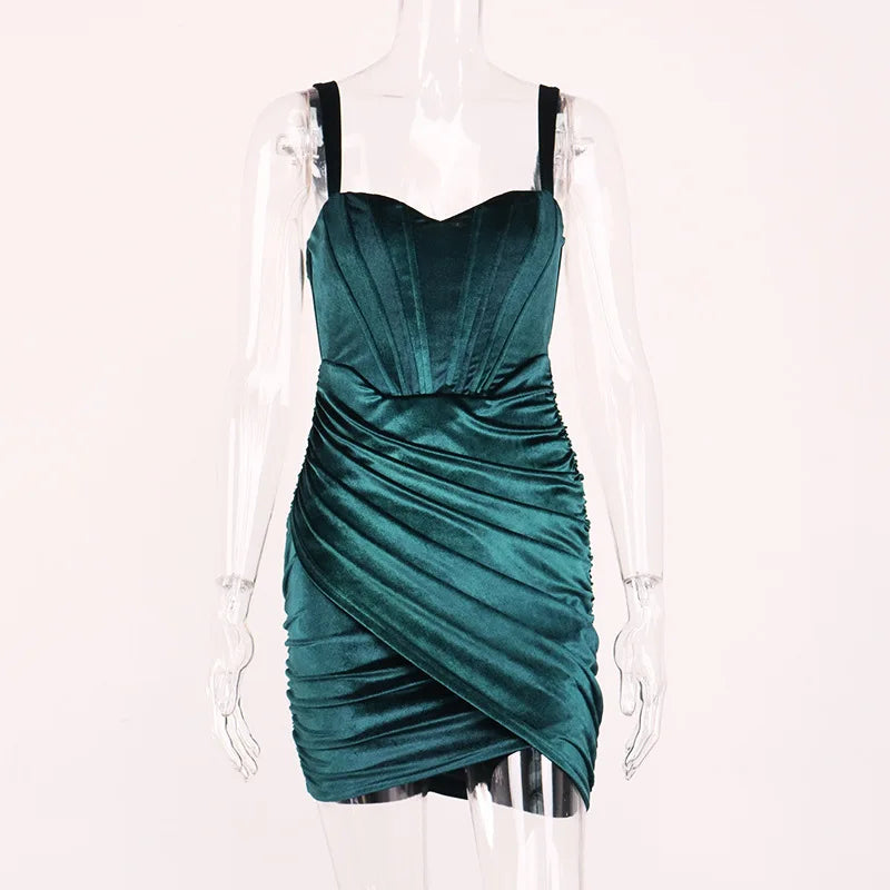 Velora Luxe Velvet Corset Mini Dress