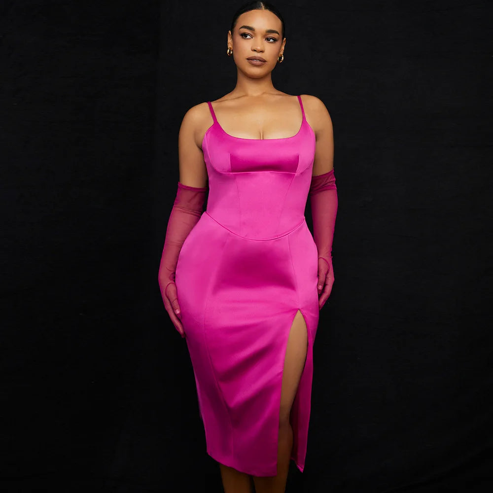 Midnight Muse Satin Dress