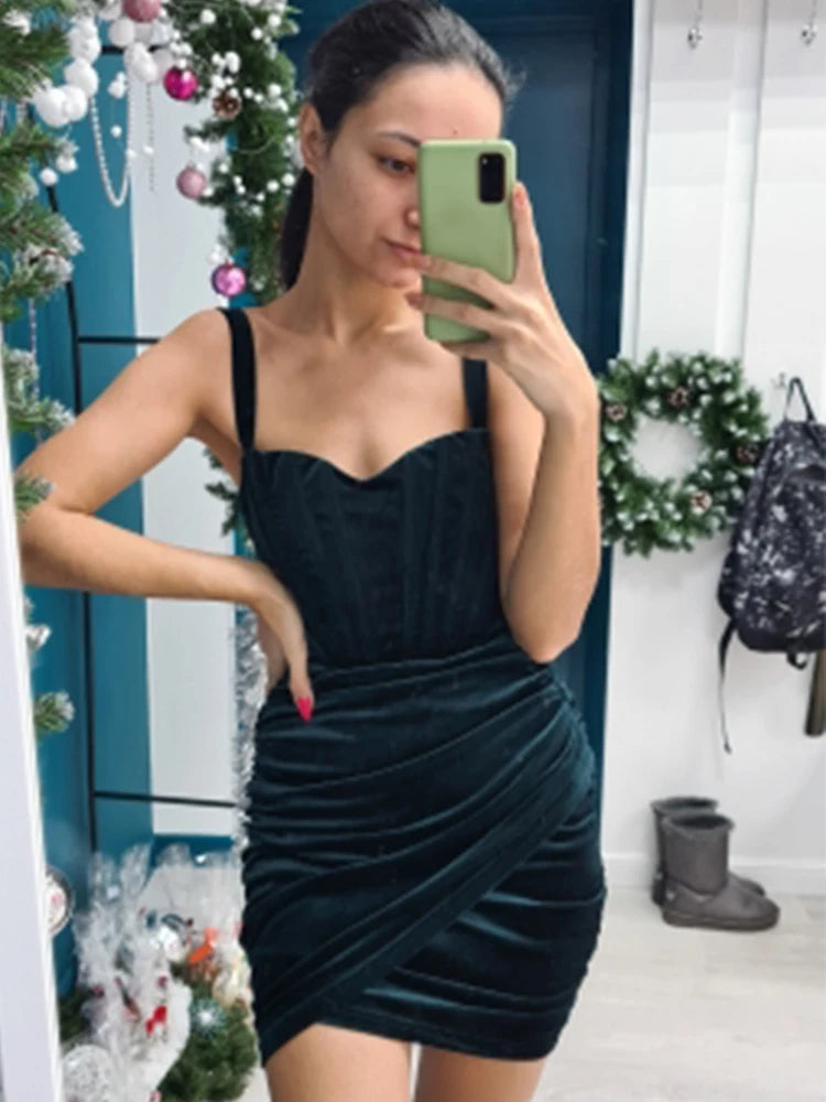 Velora Luxe Velvet Corset Mini Dress