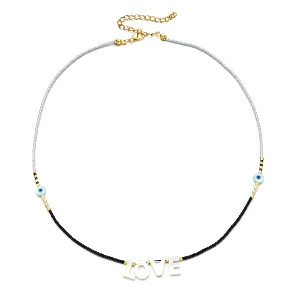 Custom Beaded Letter Necklace