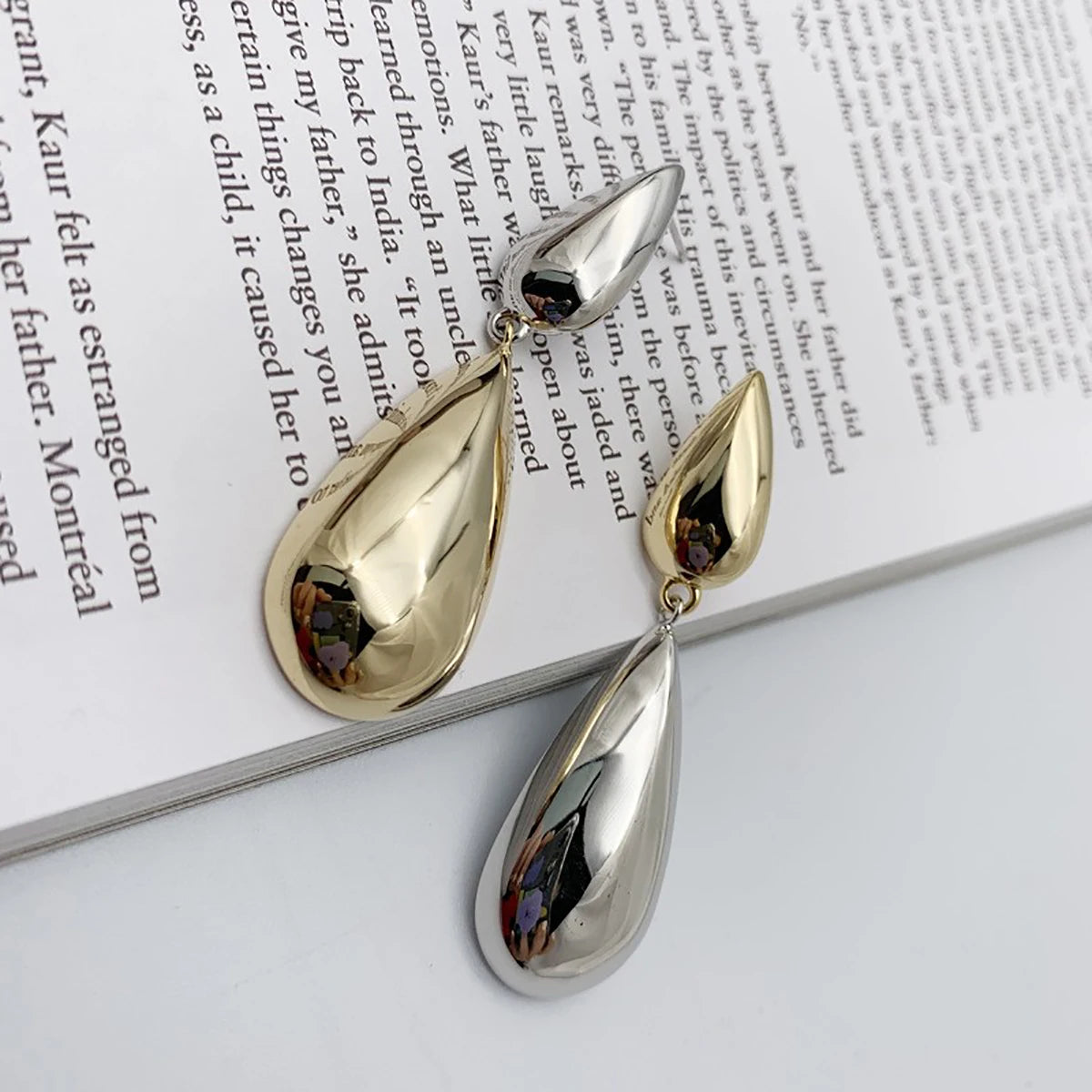 Liquid Teardrop Double Drop Earrings